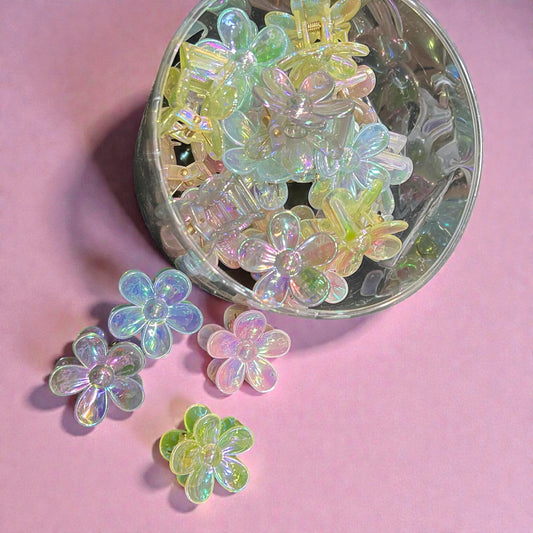 Mini flower glossy Hair Clutcher ( box of 24)