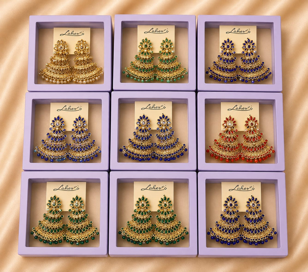 Indian style earrings for woman (pack of 8)