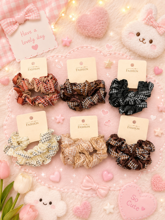 Korean scrunchies ❤️🌸🎀(pack of 12 card)