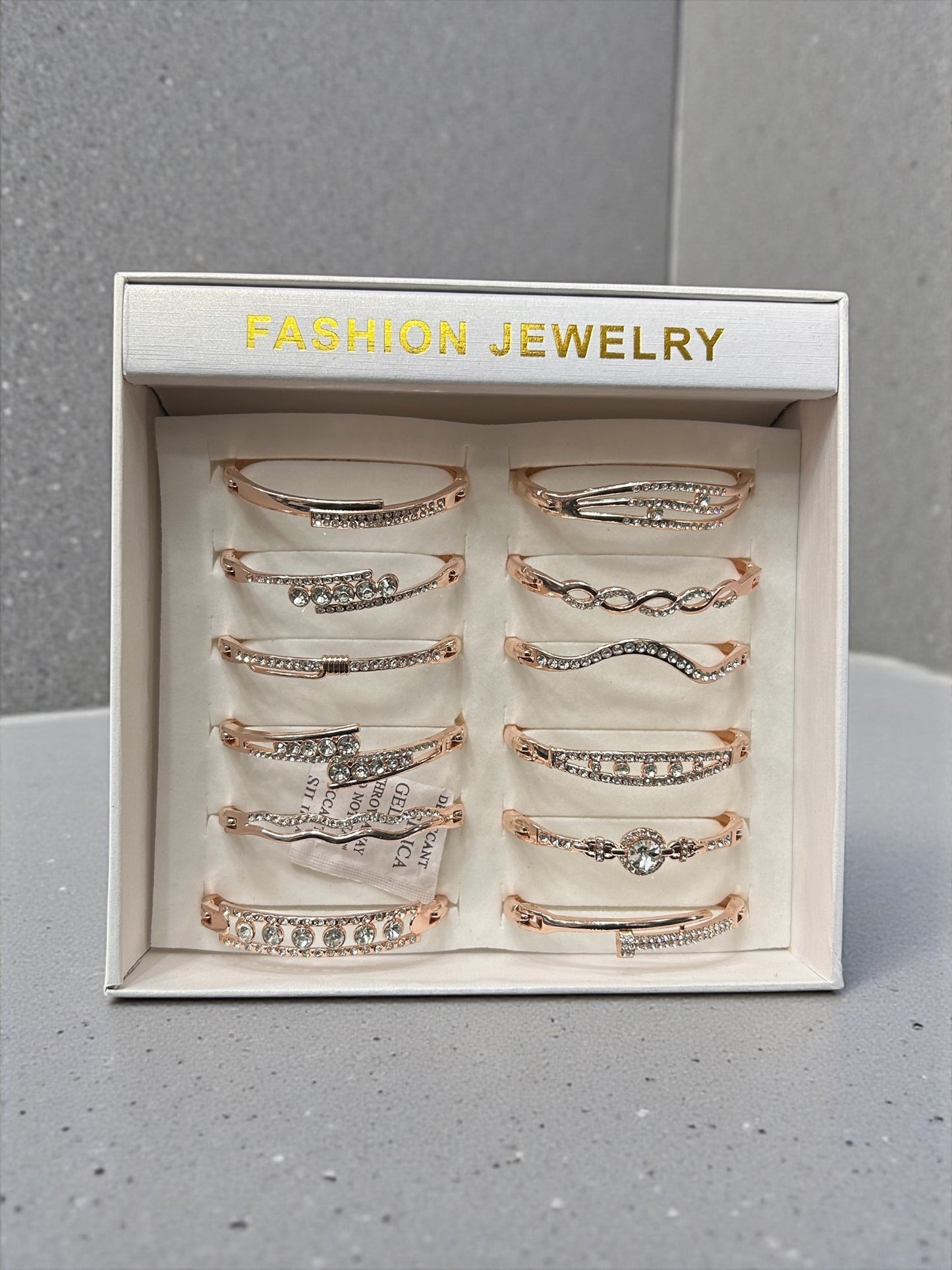 Rose gold Crystal Hair Barrette Clips Set – Elegant Rhinestone Hair Accessories Combo (12 Pcs)
