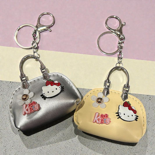 Cute Kitty Mini Handbag Keychain Coin Pouch | Cartoon Bag Charm for Girls & Kids( pack of 6)