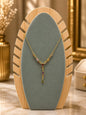 Elegant Gemstone Y-Drop Necklace with Gold Finish(pack of 3)