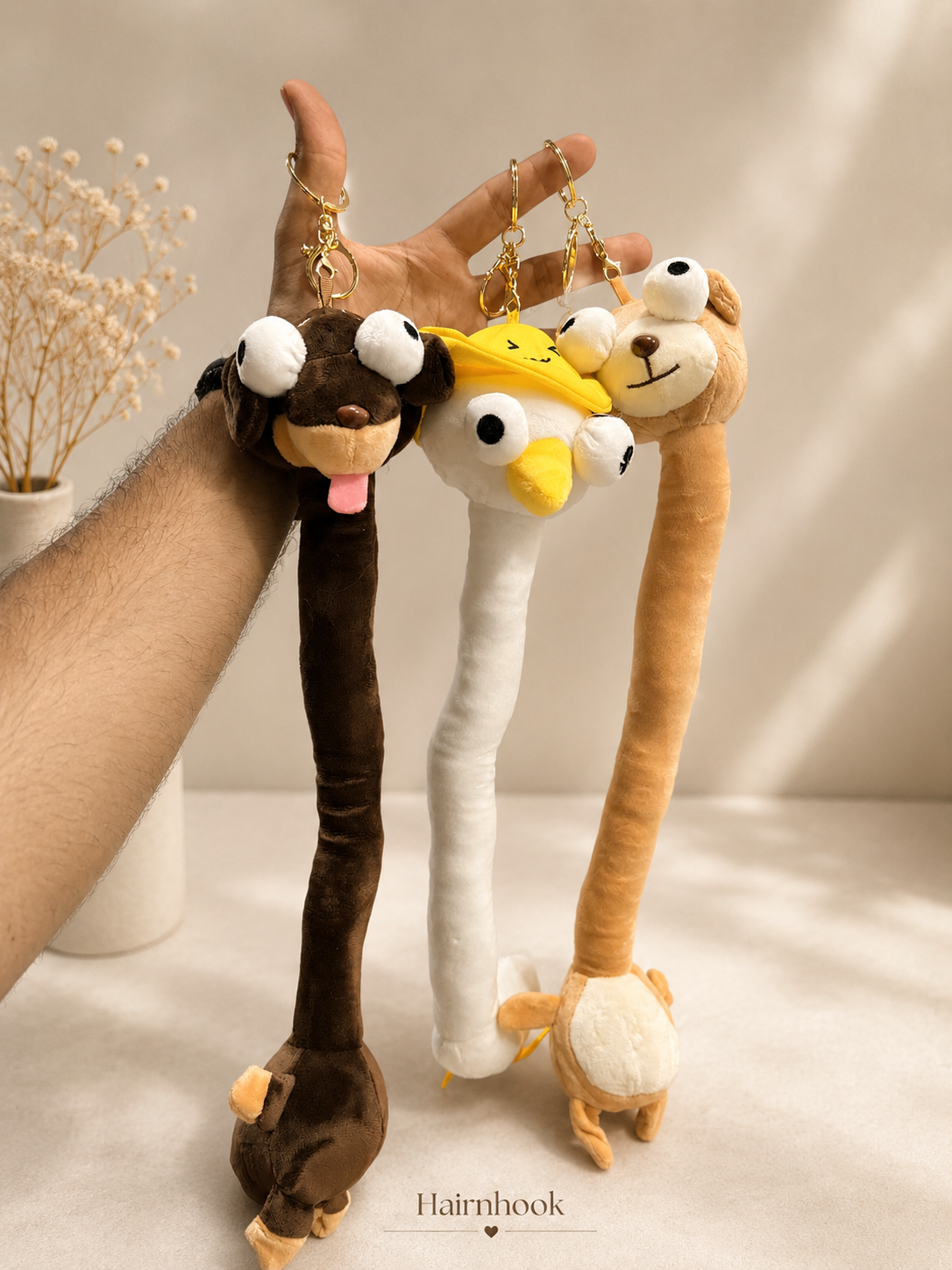 Cute Long Leg Plush Keychain – Stretchy Animal Plush Bag Charm | Soft Kawaii Keyring(pack of 6)