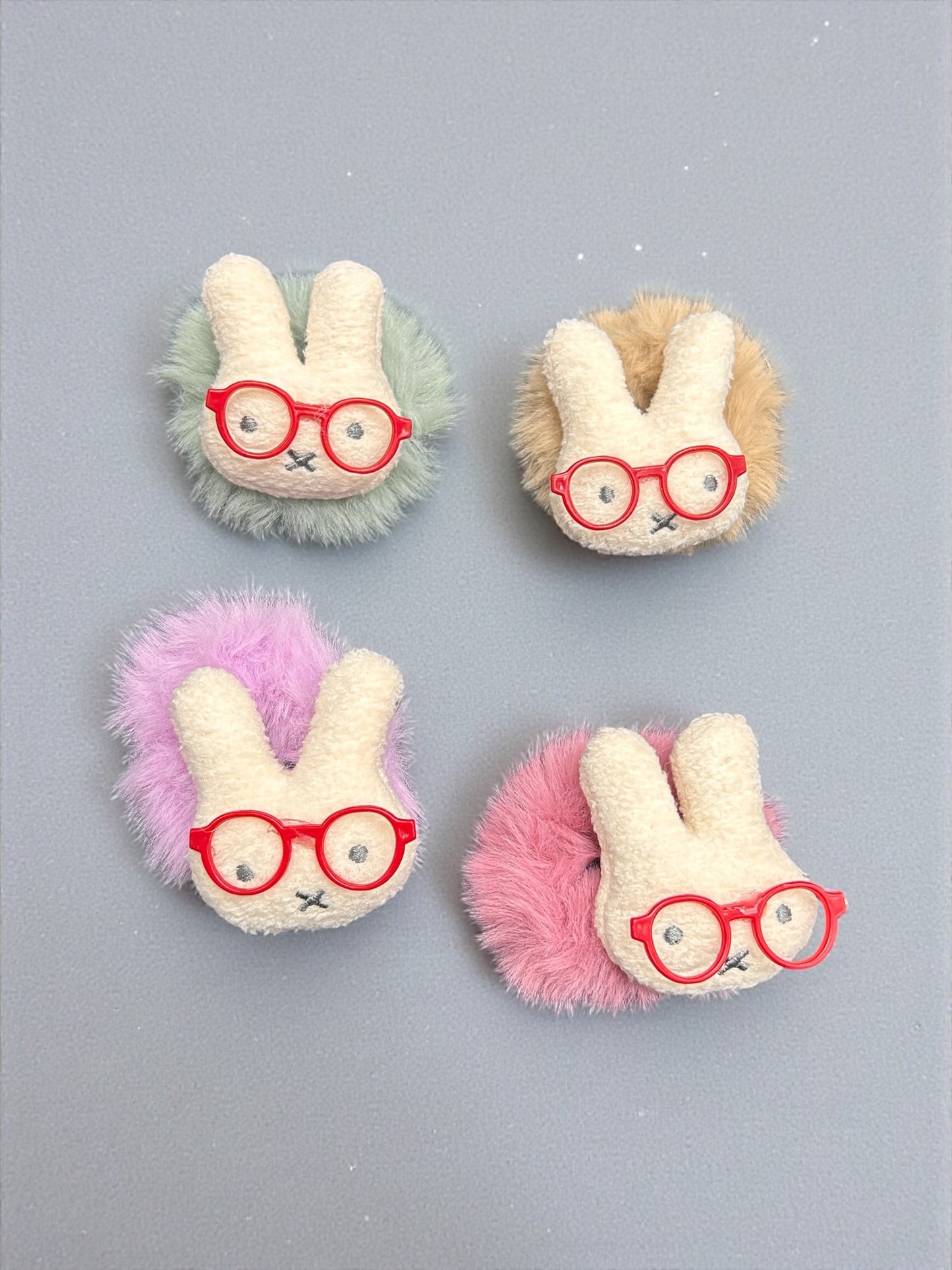 Cute Bunny Fur Hair Clips – Cartoon Plush Snap Clips for Girls( pack of 12)