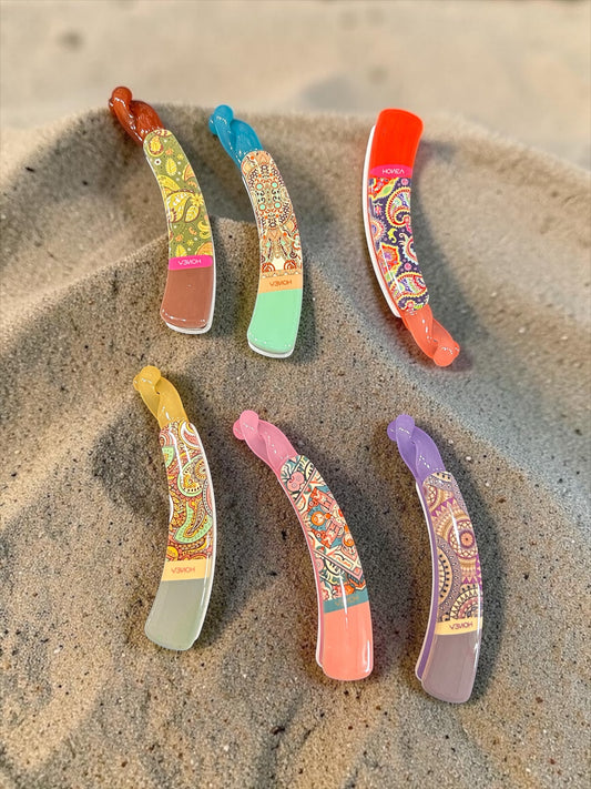 Honey Branded Banana Clip – Premium Printed Hair Accessory for Women & Girls( pack of 12)