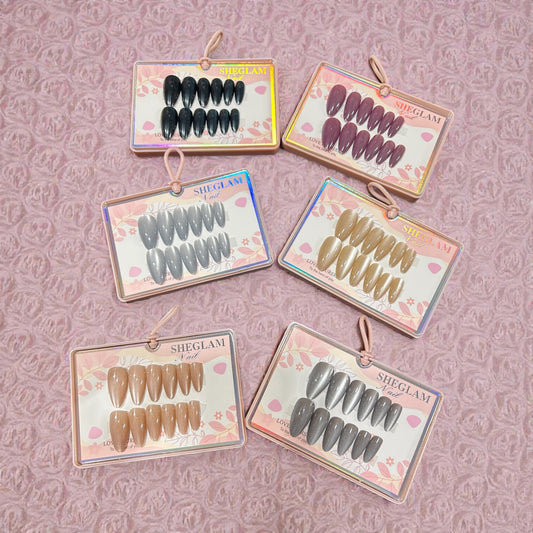 Glossy Press-On Nails Set (12 Nails) | Reusable Artificial Nails with Salon Finish( pack of 12)