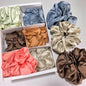 Premium Satin Finish Hair Scruncher Set – Soft Solid Color Elegant Ponytail Holders ( pack of 12)