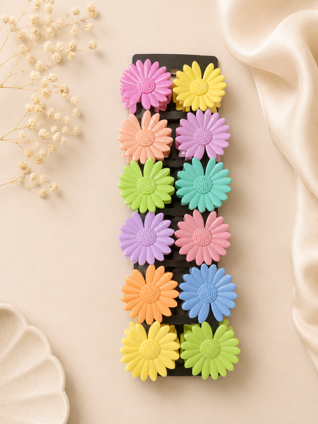 Premium flower hair claw ( pack of 12)