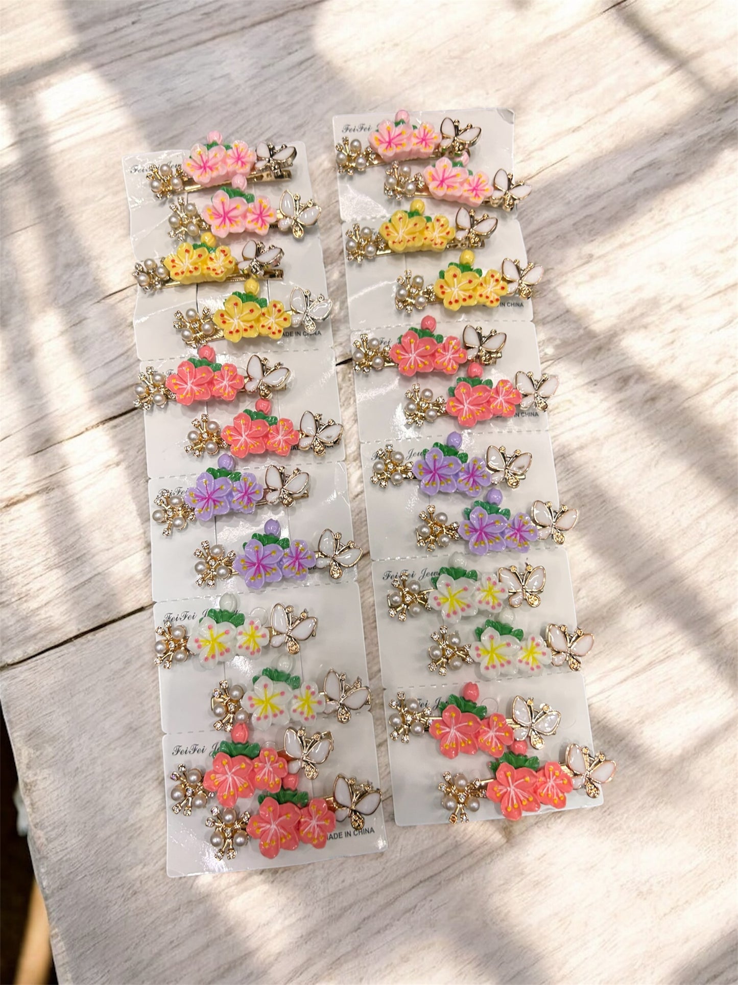 Cute Floral Butterfly Hair Clips Set for Girls – Korean Style Flower Hair Pins( pack of 12)