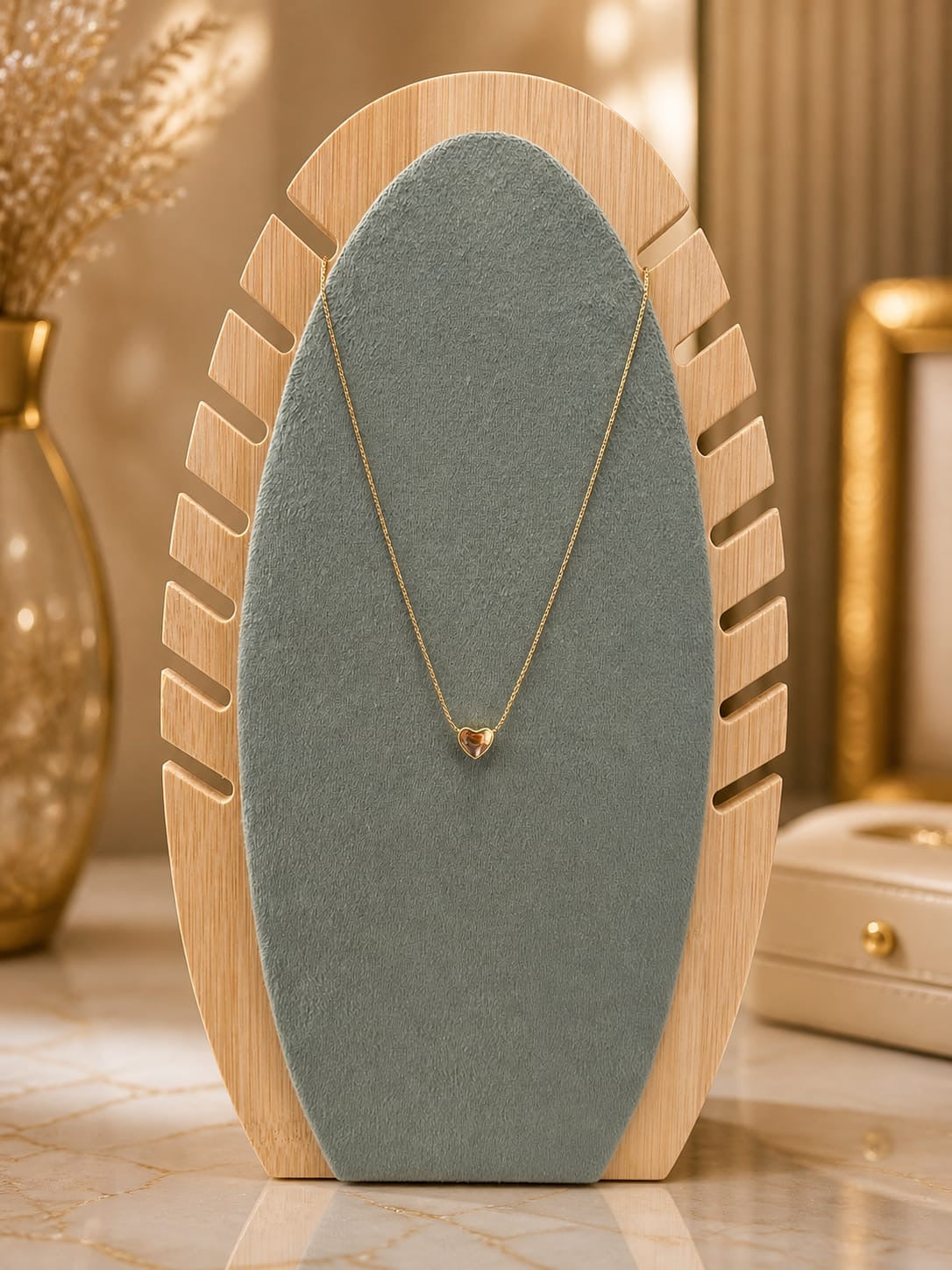 Minimalist Anti-Tarnish Gold Heart Pendant Necklace(pack of 3)