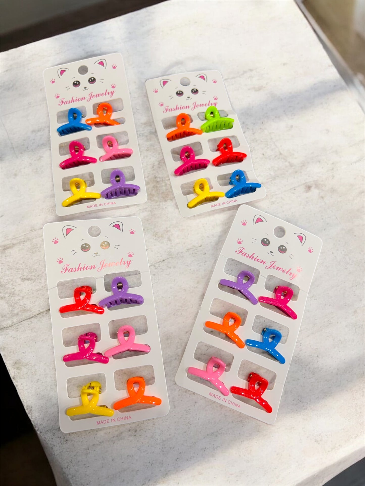 Cute Mini Colorful Hair Claw Clips – 6 Pcs Set | Korean Style Small Hair Clips for Girls( pack of 12 set)