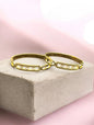 Anti-Tarnish Geometric Link Designer Kada Bracelet ( pack of 3)
