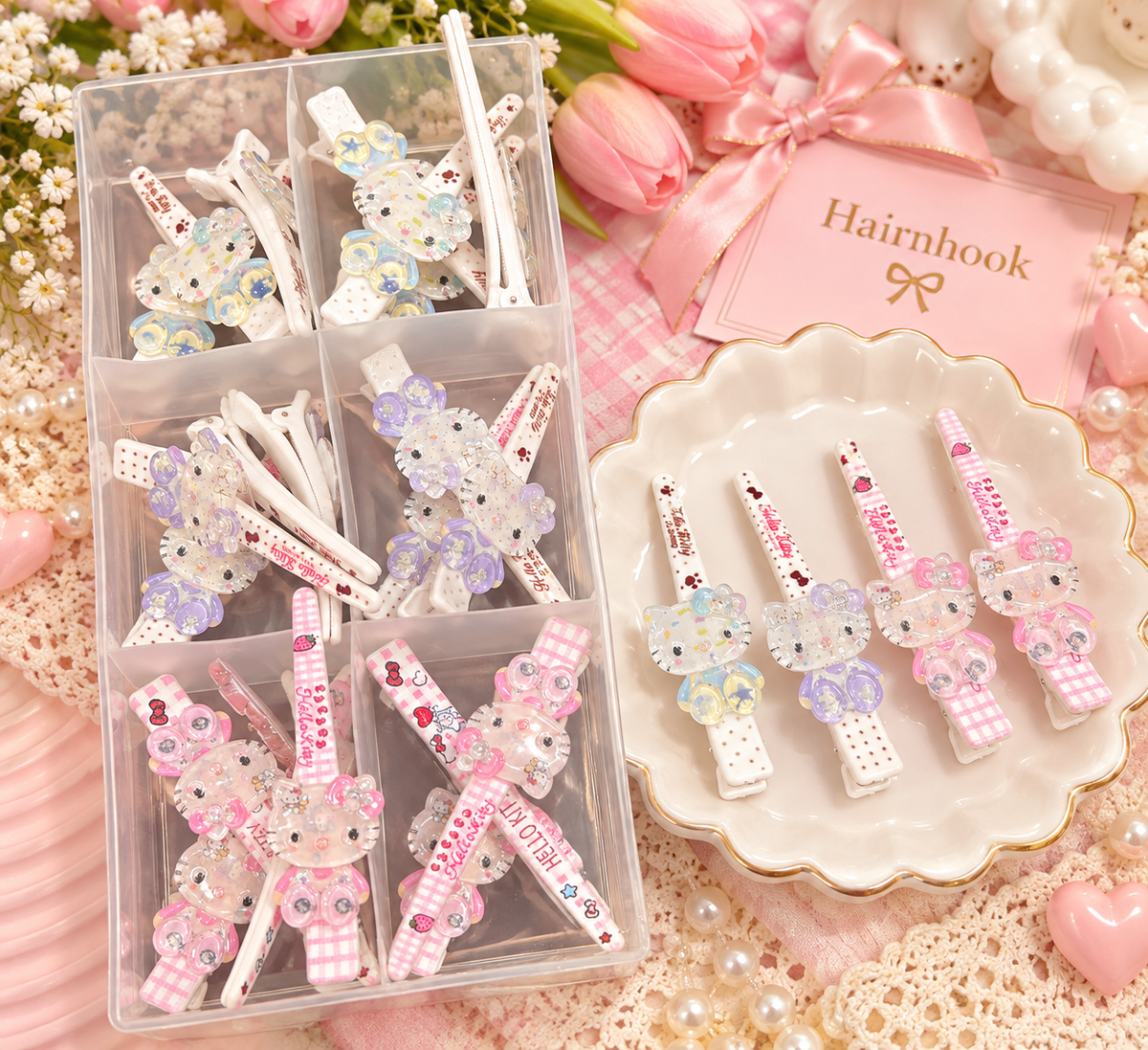 Hello Kitty Cartoon Hair Clip ❤️🎀🌸( pack of 12)