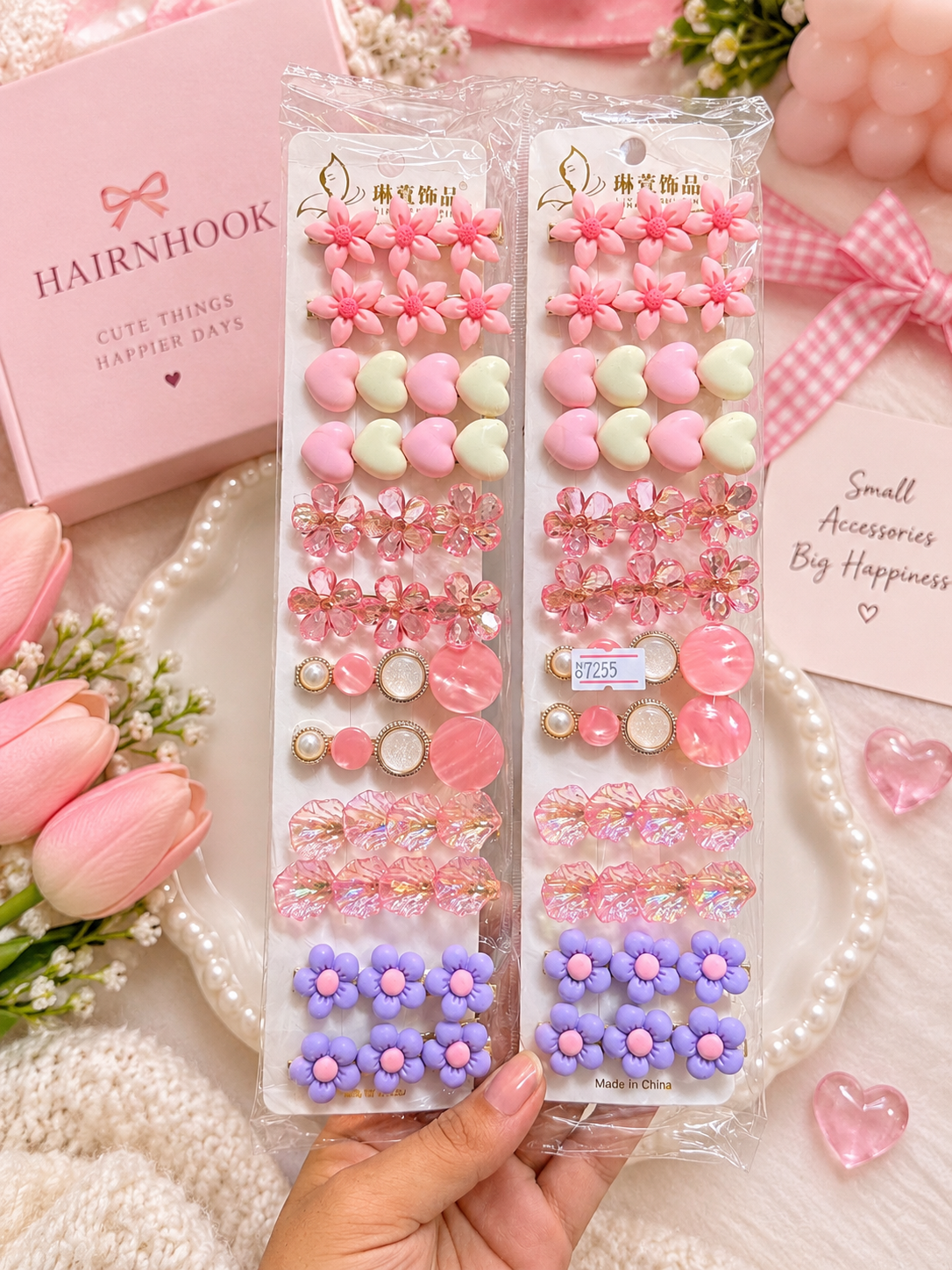 Korean hair accessories pin for girls (pack of 12)