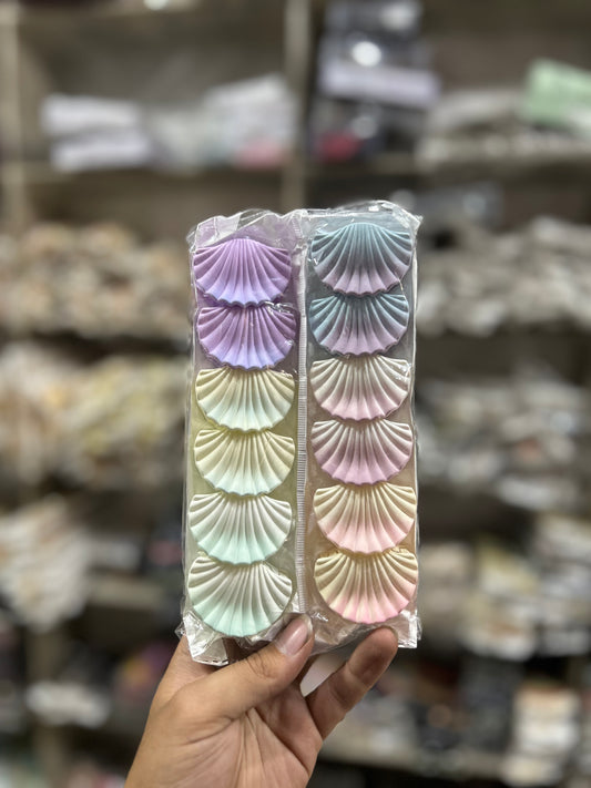 Mini Seashell Hair Claw Clips Set – Korean Pastel Shell Hair Clutcher for Women & Girls (pack of 12)