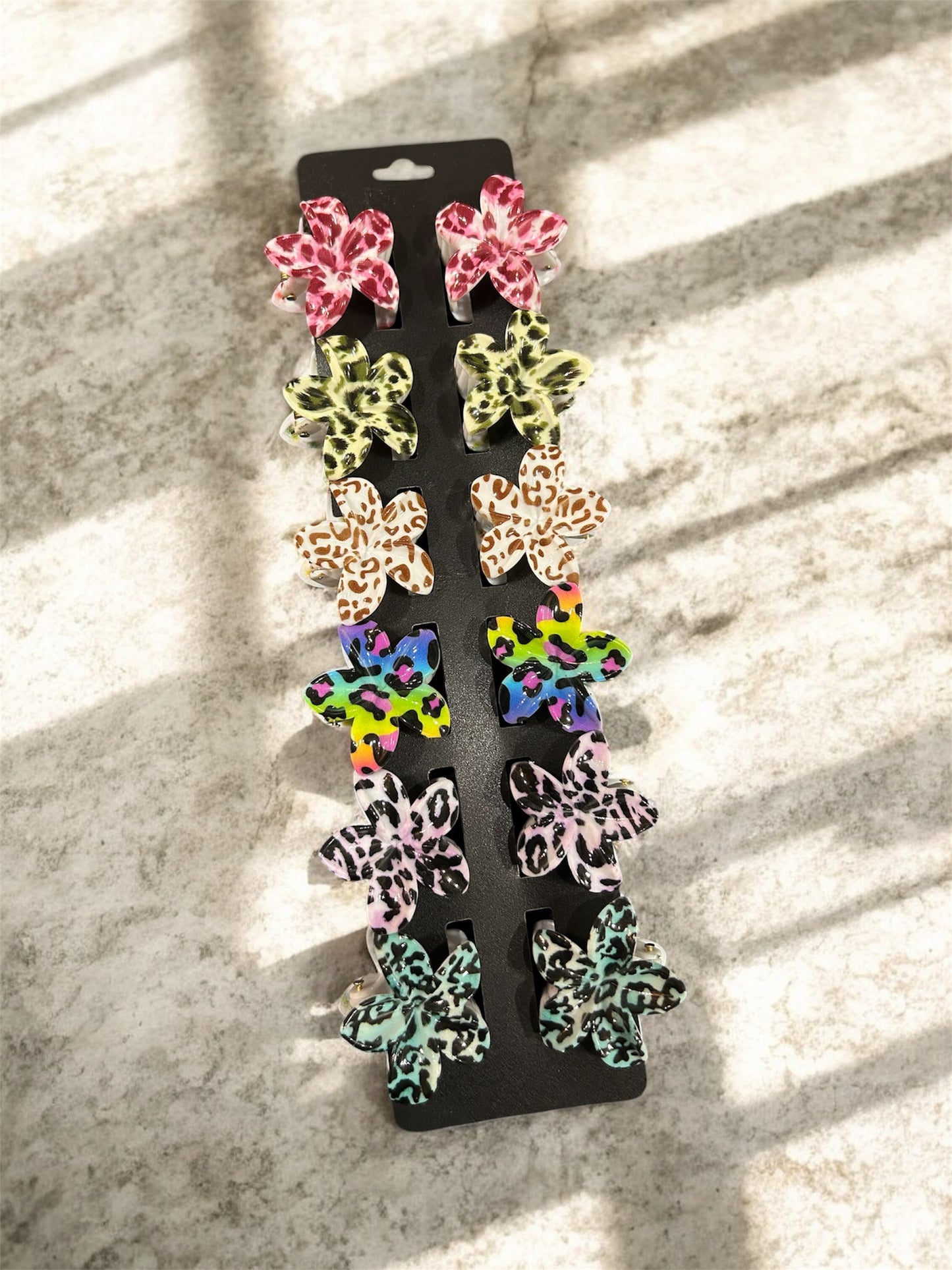 Mini Korean Style Printed Flower Mini Hair Claw Clips Set – Colorful Floral Hair Clutcher for Girls & Women( pack of 12)