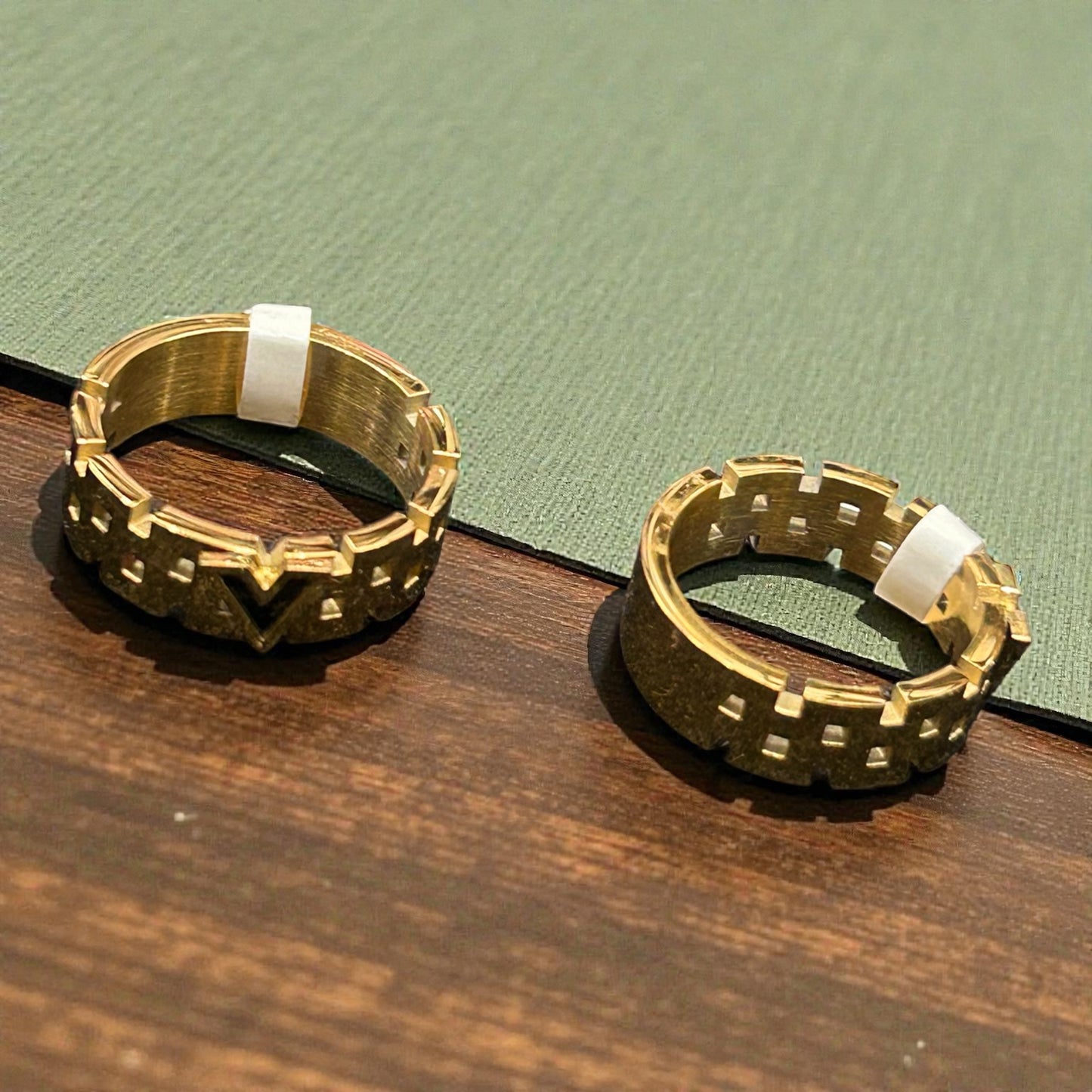 Anti-Tarnish Gold Plated Geometric Band Ring – Modern Minimal Statement