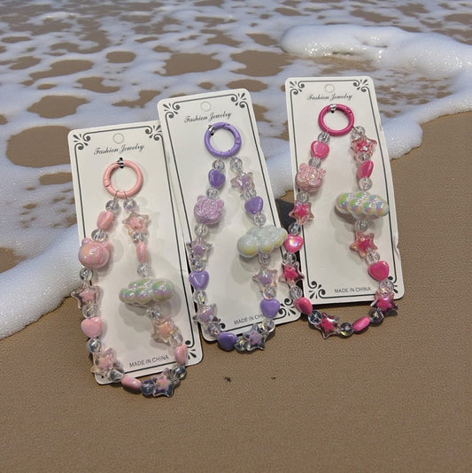 Cute Star & Heart Beads Phone Charm – Aesthetic Crystal Mobile Strap for Girls & Women
( pack of 12)