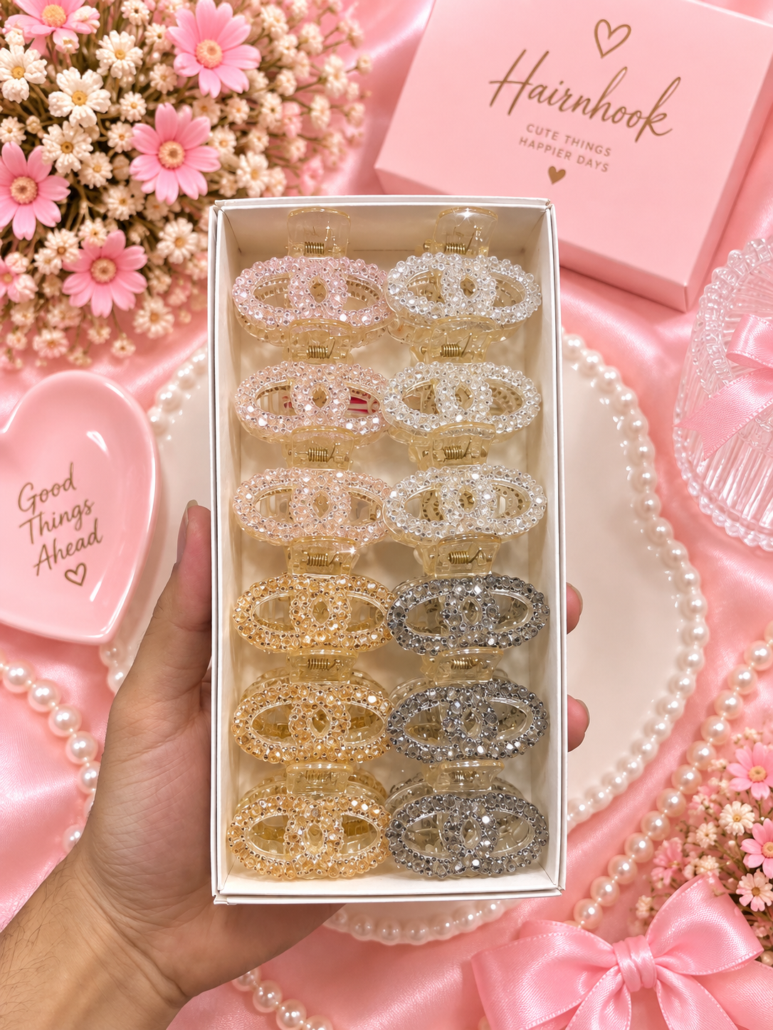 Korean crystal work clutcher for party ( pack of 12)