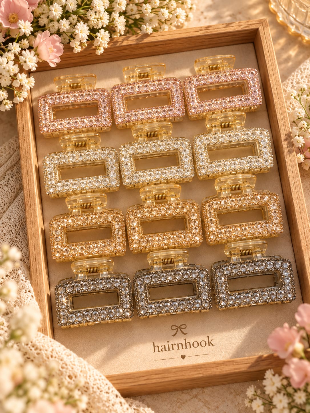 Party wear crystal clutcher (pack of 12)