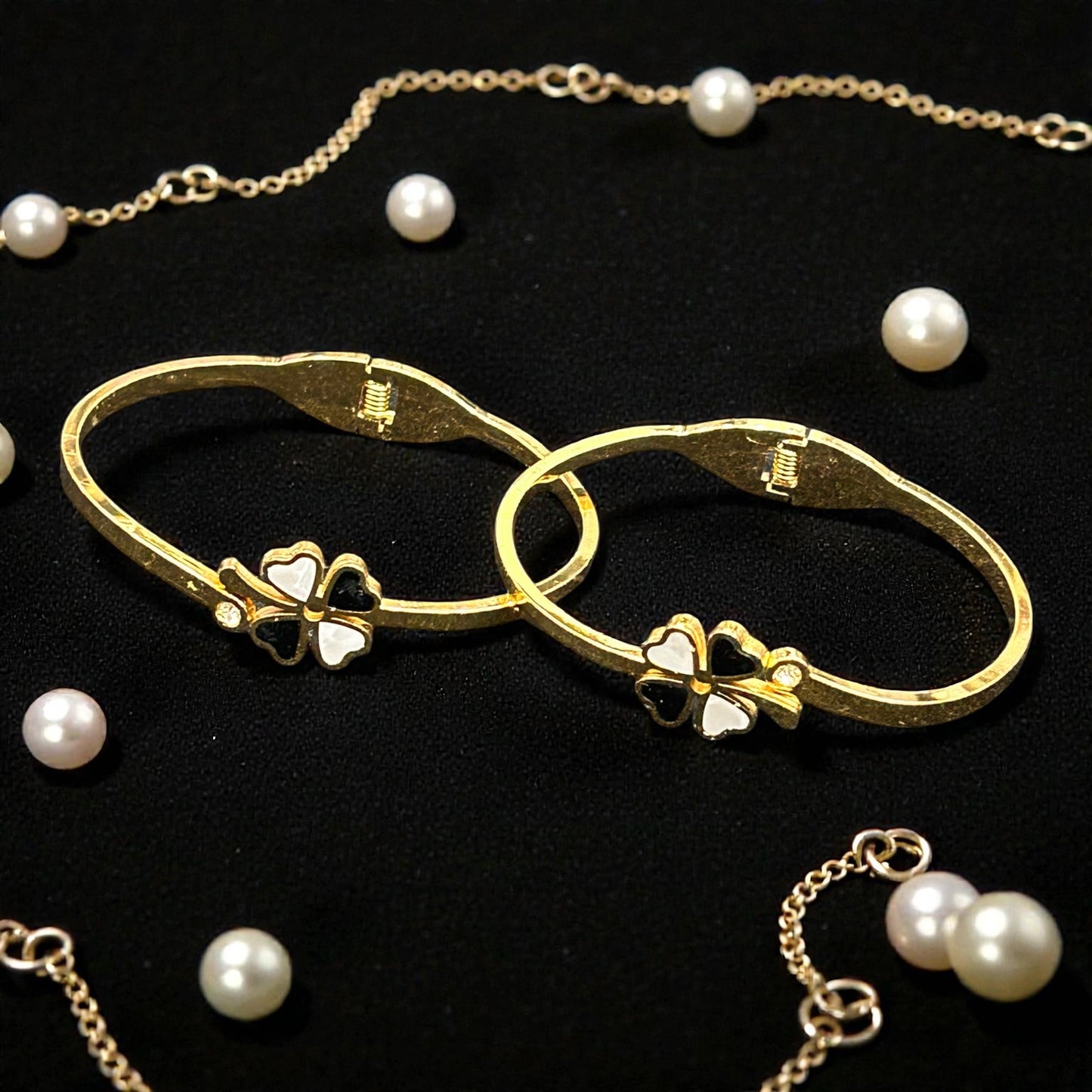 Anti-Tarnish Gold-Tone Butterfly Charm Kada Bangles with Enamel Detailing ( pack of 3)