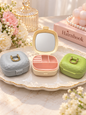 Premium Mini Jewellery Organizer Box with Mirror | Travel-Friendly Storage Case(pack of 10 )
