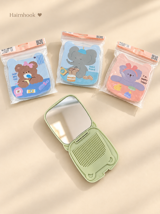 Korean mirror with comb (pack of 12)