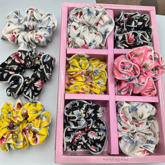 Box packing frill scrunchies ( pack of 12)