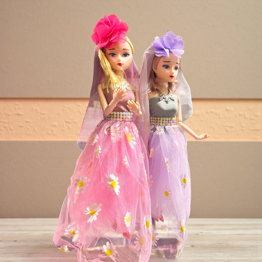 Elegant Fashion Doll Keychain with Butterfly Net Gown – Stylish Bag & Key Accessory-5( pack of 6)