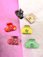 Korean Style Star Cut Mini Hair Claw Clips – Cute Printed Hair Clutcher for Girls & Women( pack of 12)