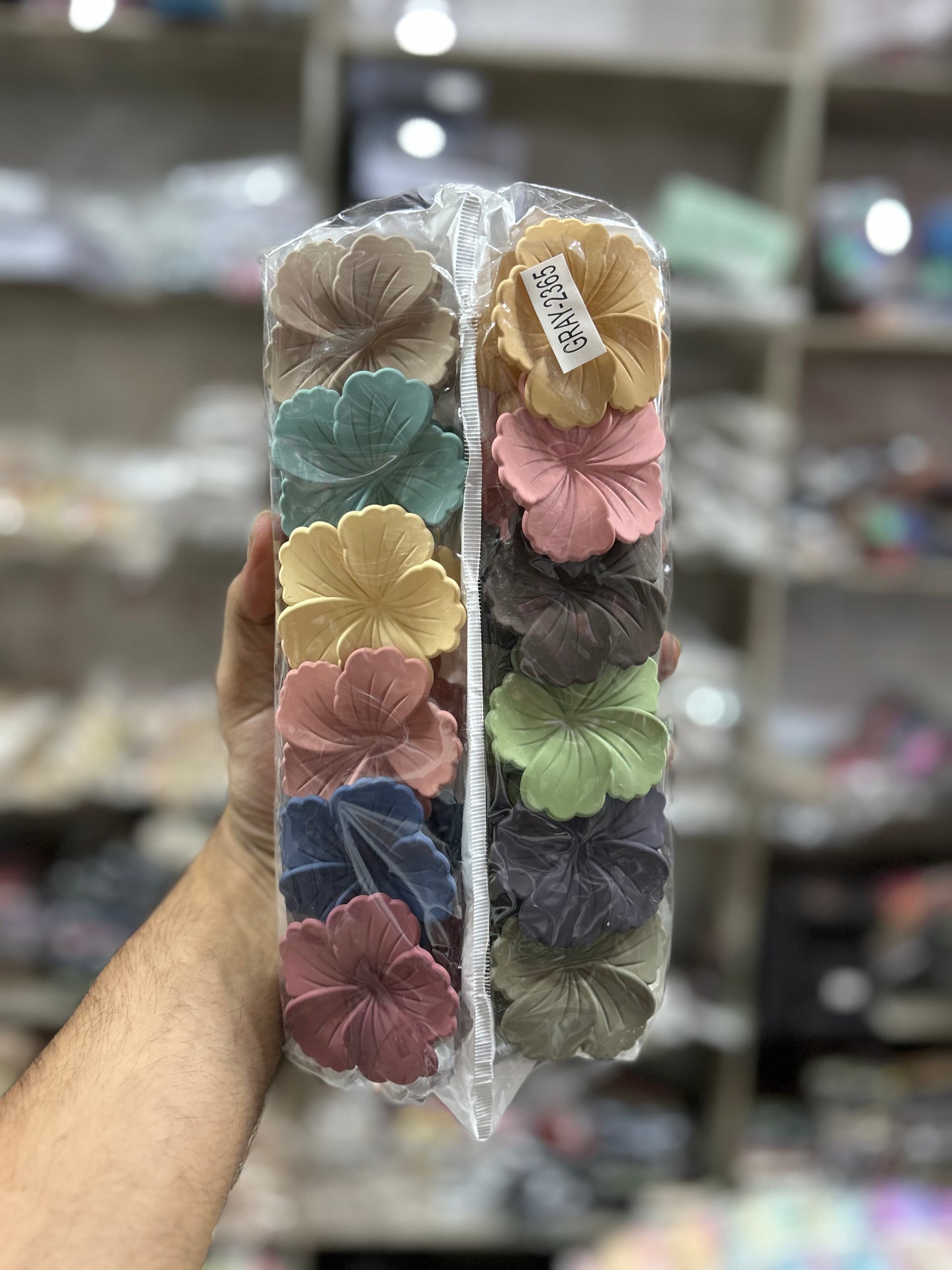 Korean Floral Hair Claw Clips Set – Matte Flower Clutcher Clips for Women & Girls(pack of 12)