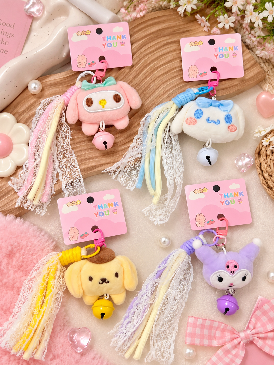 Korean and premium mini plushies bag charms (pack of 12)