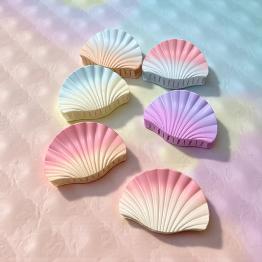 Pastel Shell Hair Claw Clip for Women & Girls | Matte Gradient Strong Hold Hair Accessory( pack of 12)