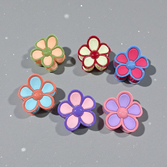 Cute Floral Hair Claw Clips | Colorful Flower-Shaped Strong Grip Hair Accessorie( pack of 12)