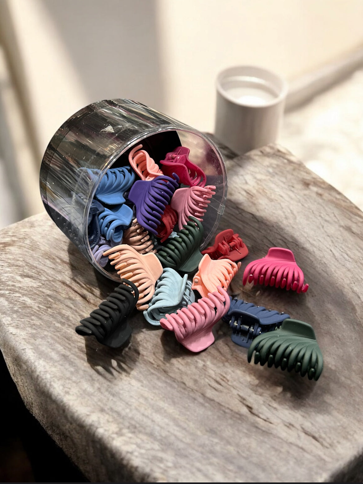 Korean Matte Mini Claw Clips Set – Strong Grip Hair Clutcher for Girls & Women ( pack of 24)