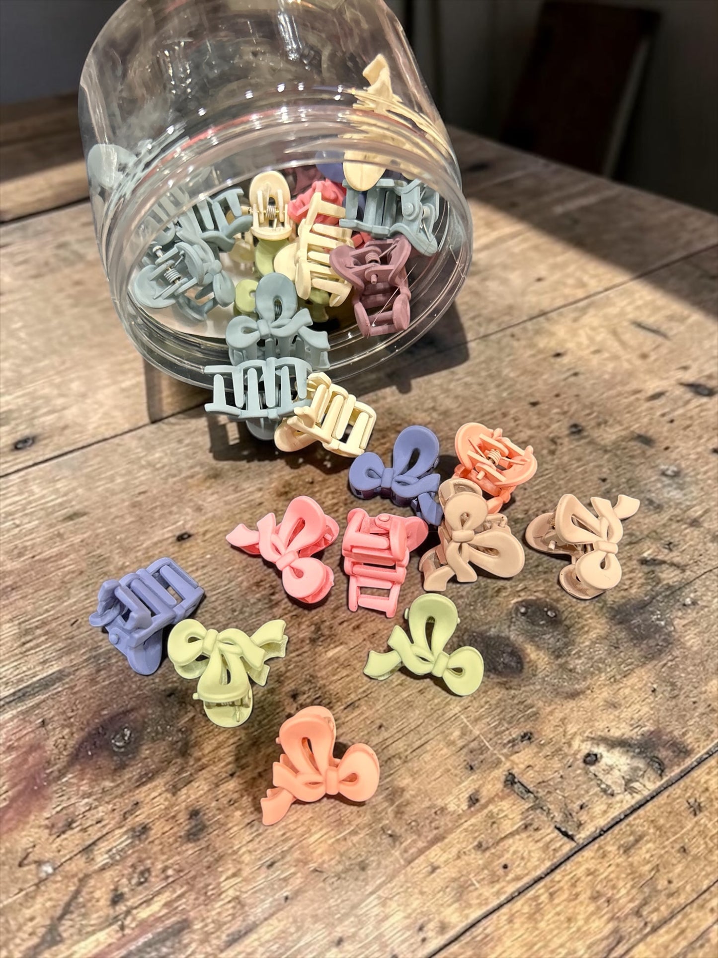 Pastel Mini Claw Clips Jar Set | Korean Style Hair Clutcher Collection( pack of 24)
