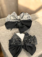Premium Print Bow Hair Clip | Luxury Rhinestone Ribbon Bow Barrette for Women & Girls(pack of 12)