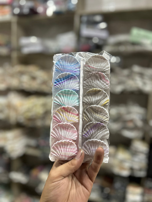 Mini Seashell Hair Claw Clips Set – Korean Pastel Shell Hair Clutcher for Women & Girls (pack of 12)