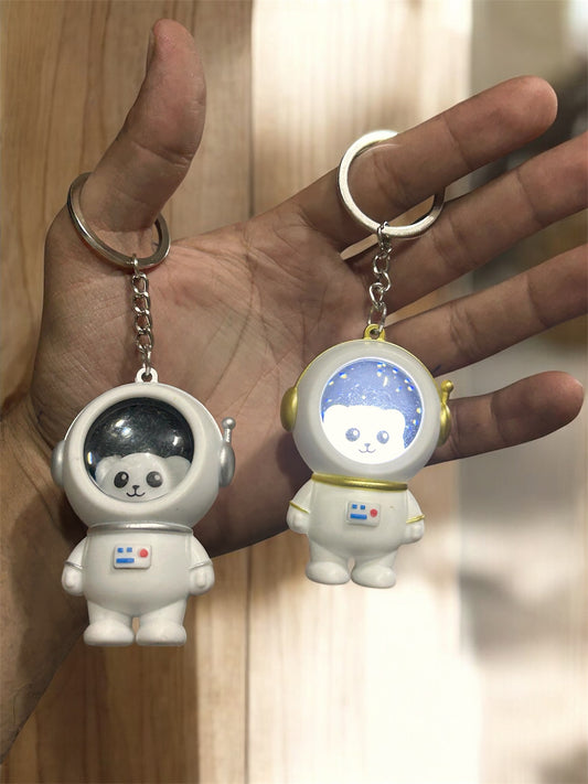 Cute Astronaut Bear Keychain – Space Theme Cartoon Key Ring Charm( pack of 6)