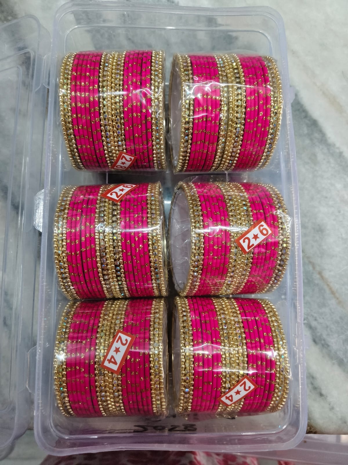 Premium karwachauth metal churi (pack of 6 sets)