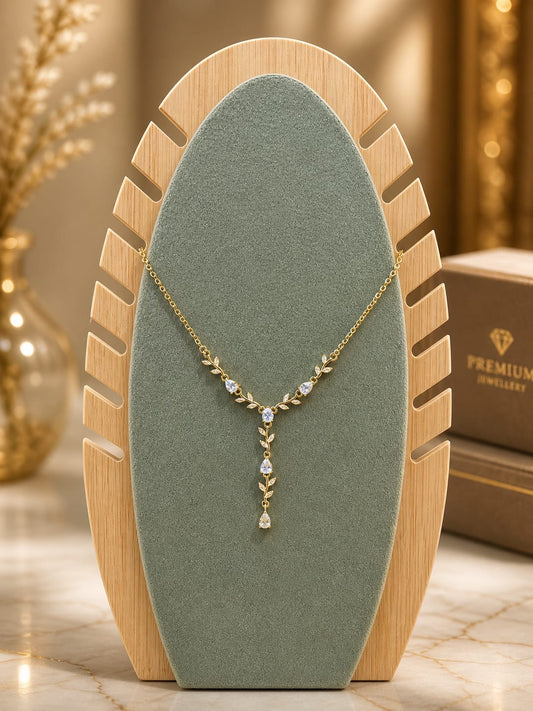 Elegant Gemstone Y-Drop Necklace with Gold Finish(pack of 3)