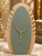 Elegant Gemstone Y-Drop Necklace with Gold Finish(pack of 3)