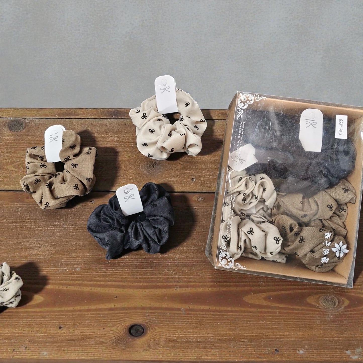 Korean branded scrunchies 3 ( pack of 12)