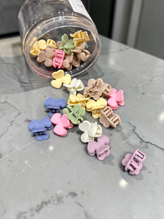 Pastel Mini Claw Clips Jar Set | Korean Style Hair Clutcher Collection( pack of 24)