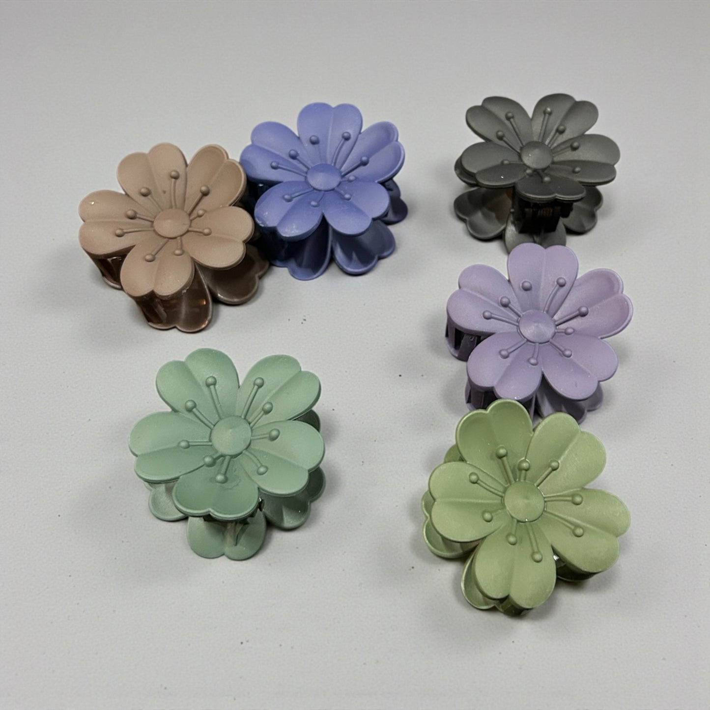 Mini Pastel Flower Hair Claw Clips for Women & Girls | Strong Grip Floral Hair Accessories ( pack of 12)
