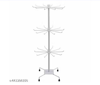 360° Rotating 3-Tier Jewellery Display Stand with Hooks (75 cm Height)