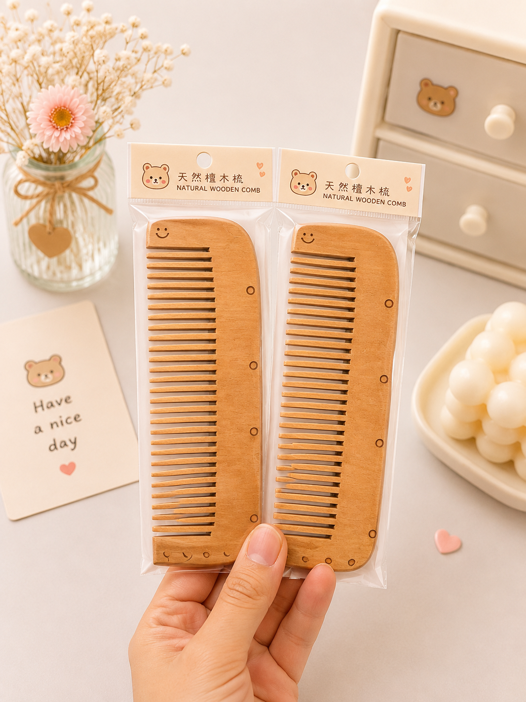 Natural Wooden Wide-Tooth Hair Comb – Anti-Static Detangling Comb for Women & Men(pack of 12)