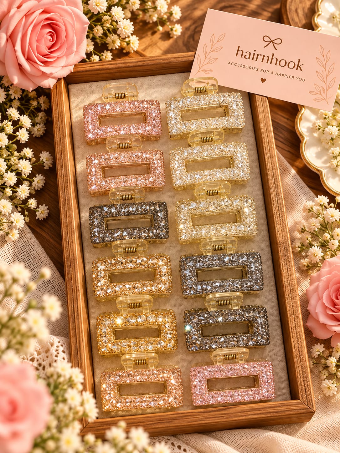 Party wear crystal clutcher (pack of 12)
