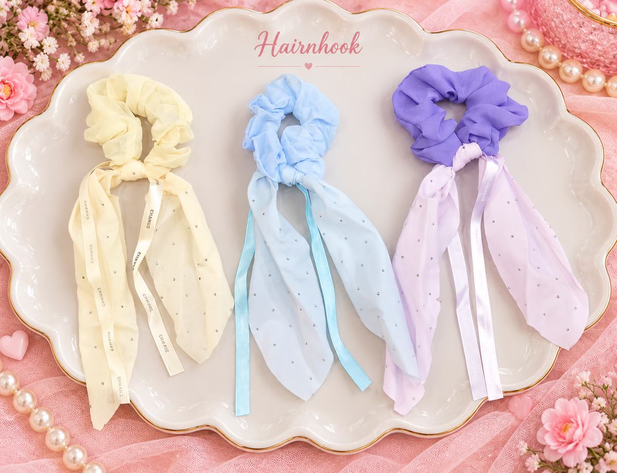 Korean premium scrunchie (pack of 12)