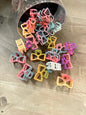 Pastel Bow Outline Mini Claw Clips Jar Set | Korean Aesthetic Hair Clutcher Collection ( pack of 20)